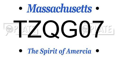 TZQG07 Massachusetts License Plate