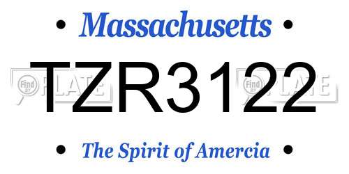 TZR3122 Massachusetts License Plate