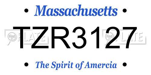 TZR3127 Massachusetts License Plate