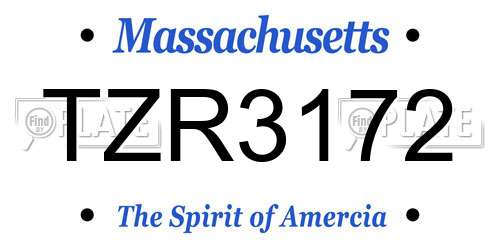 TZR3172 Massachusetts License Plate