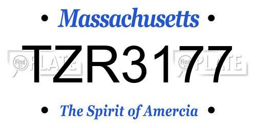 TZR3177 Massachusetts License Plate