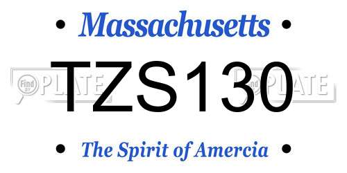 TZS130 Massachusetts License Plate