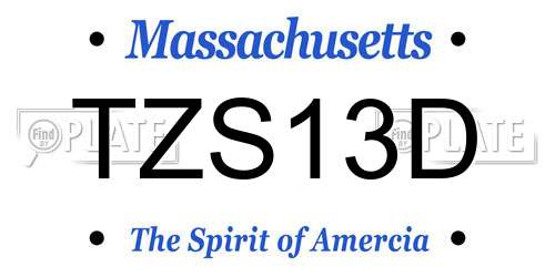 TZS13D Massachusetts License Plate