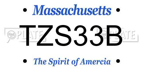 TZS33B Massachusetts License Plate