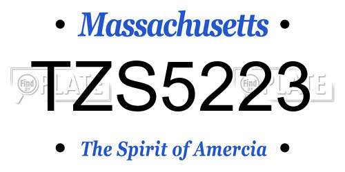 TZS5223 Massachusetts License Plate