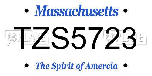 TZS5723 Massachusetts License Plate
