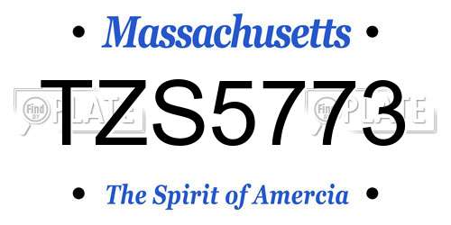 TZS5773 Massachusetts License Plate
