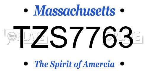 TZS7763 Massachusetts License Plate