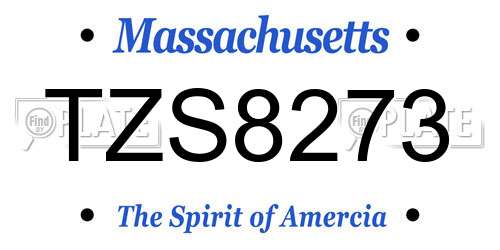 TZS8273 Massachusetts License Plate