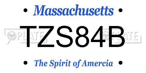 TZS84B Massachusetts License Plate