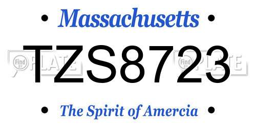 TZS8723 Massachusetts License Plate