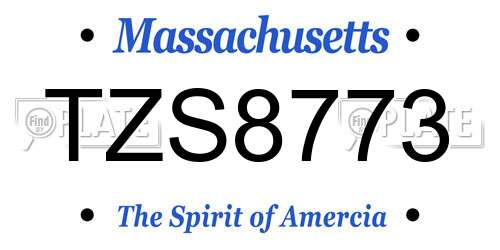 TZS8773 Massachusetts License Plate