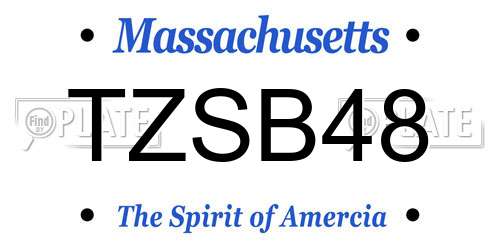TZSB48 Massachusetts License Plate
