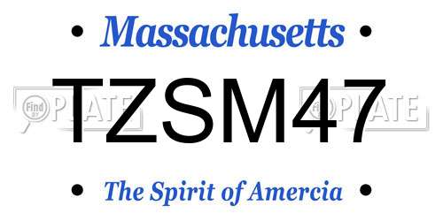 TZSM47 Massachusetts License Plate