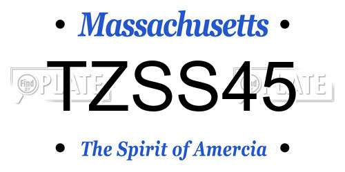 TZSS45 Massachusetts License Plate