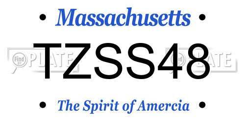 TZSS48 Massachusetts License Plate