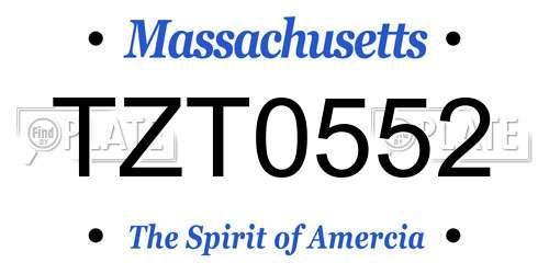 TZT0552 Massachusetts License Plate