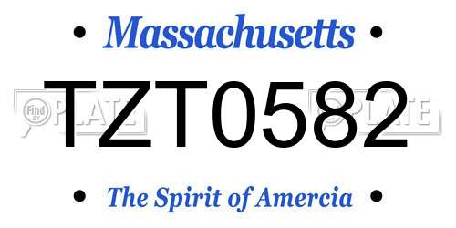 TZT0582 Massachusetts License Plate