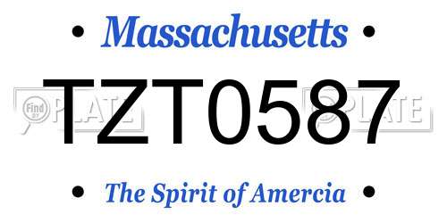 TZT0587 Massachusetts License Plate