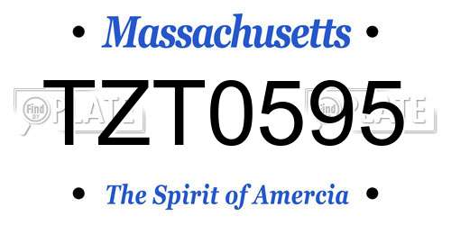 TZT0595 Massachusetts License Plate