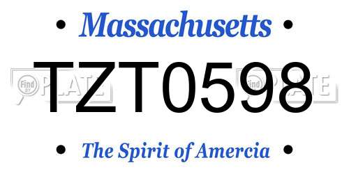 TZT0598 Massachusetts License Plate