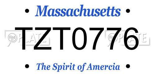 TZT0776 Massachusetts License Plate