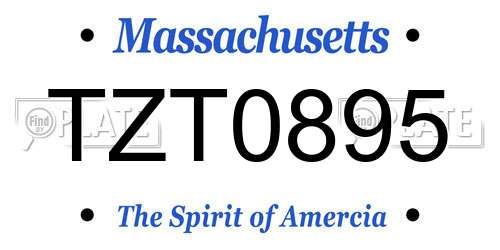 TZT0895 Massachusetts License Plate