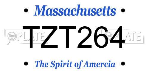 TZT264 Massachusetts License Plate