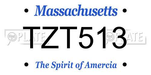TZT513 Massachusetts License Plate