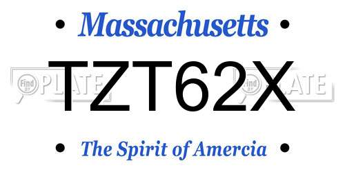 TZT62X Massachusetts License Plate