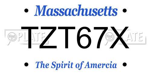TZT67X Massachusetts License Plate