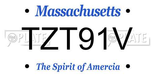 TZT91V Massachusetts License Plate