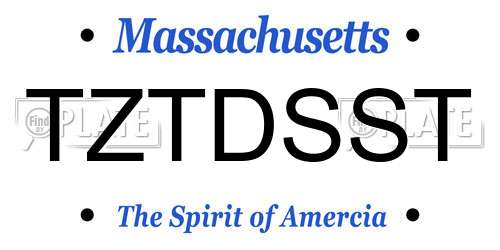TZTDSST Massachusetts License Plate