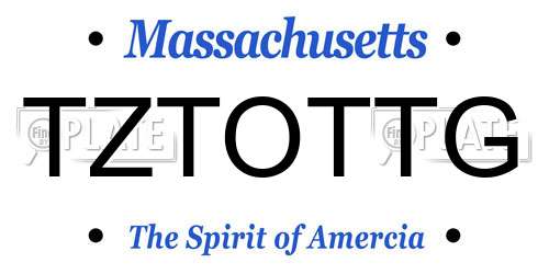 TZTOTTG Massachusetts License Plate