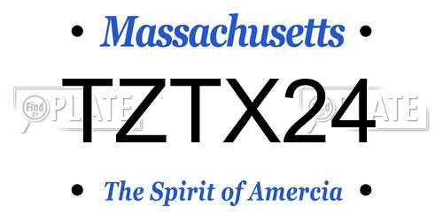 TZTX24 Massachusetts License Plate