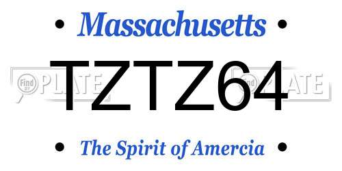 TZTZ64 Massachusetts License Plate