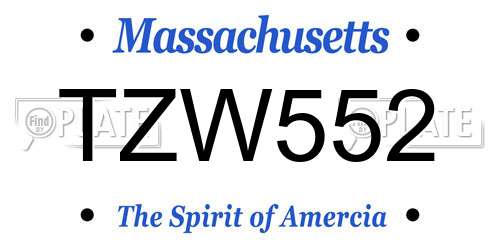 TZW552 Massachusetts License Plate