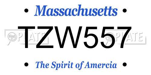 TZW557 Massachusetts License Plate