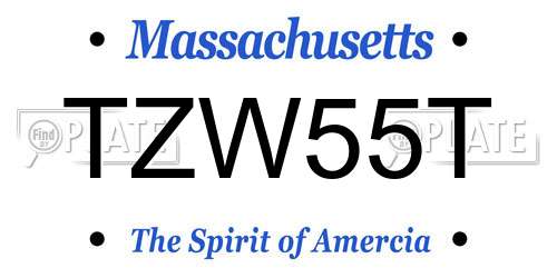 TZW55T Massachusetts License Plate