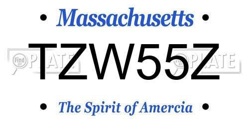 TZW55Z Massachusetts License Plate