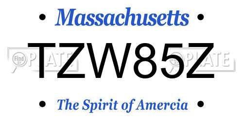 TZW85Z Massachusetts License Plate