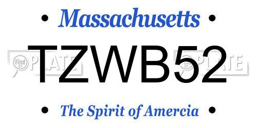 TZWB52 Massachusetts License Plate