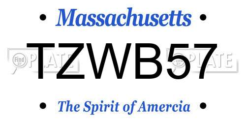 TZWB57 Massachusetts License Plate