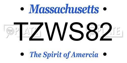 TZWS82 Massachusetts License Plate