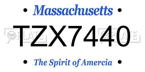 TZX7440 Massachusetts License Plate