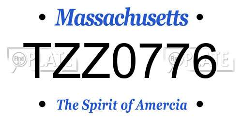 TZZ0776 Massachusetts License Plate