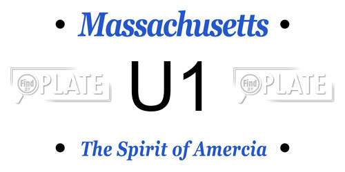 U1 Massachusetts License Plate