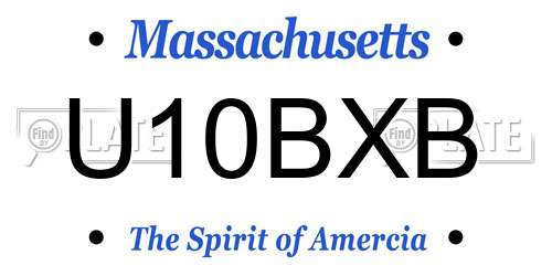 U10BXB Massachusetts License Plate