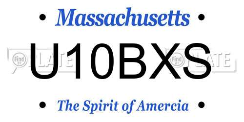 U10BXS Massachusetts License Plate