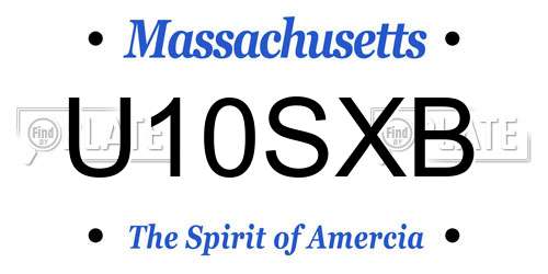 U10SXB Massachusetts License Plate